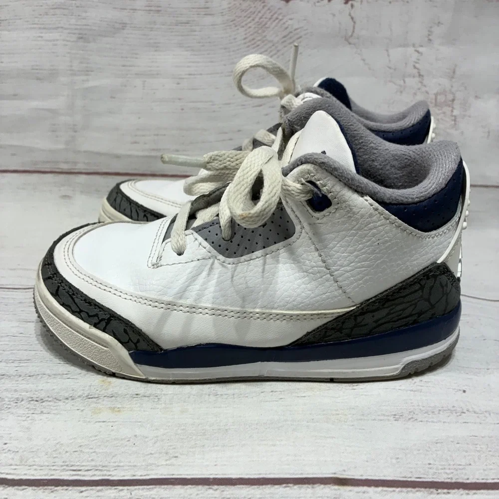 Nike Air Jordan 3 Retro‎ TD White Midnight Navy 10C DM0968-140